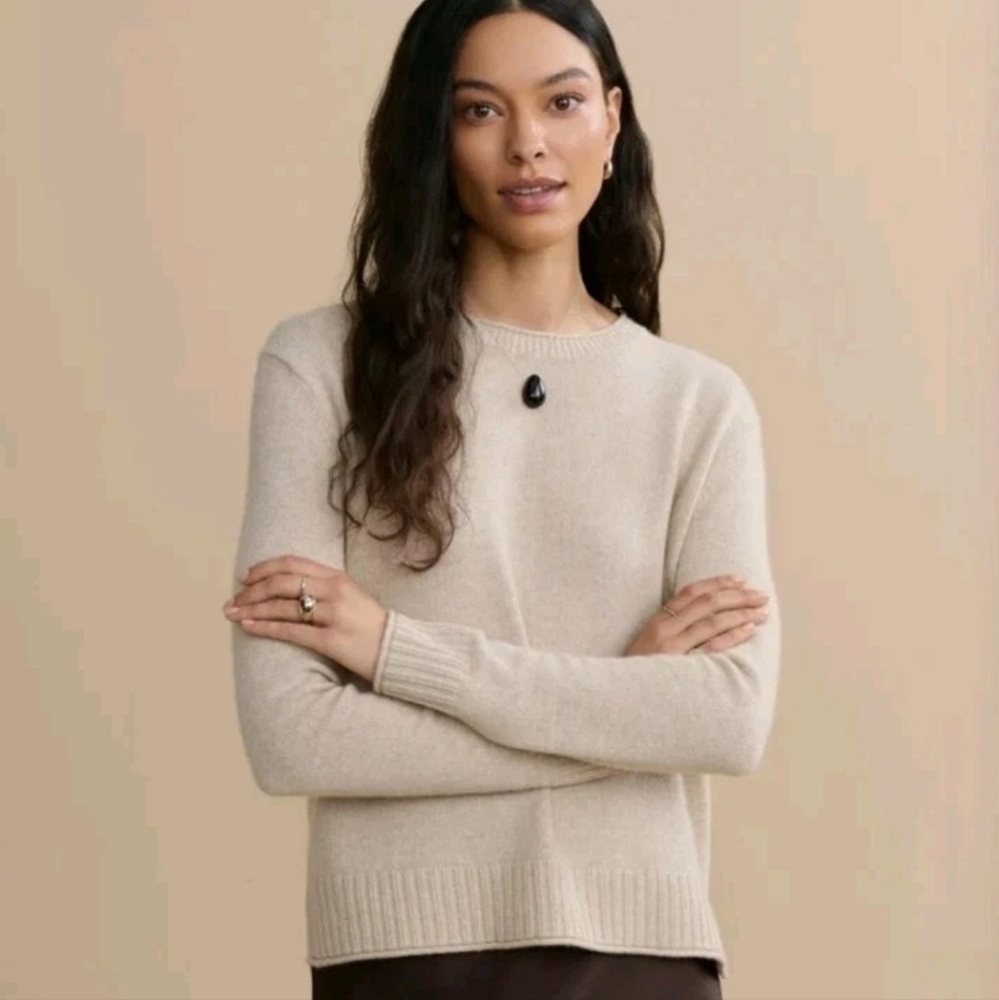 Jenni Kayne Classic Cream Crew Neck Sweater